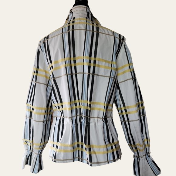 ABBIE MAGS Plaid Zip up Spring/Rain Coat Size Large - Picture 3 of 10